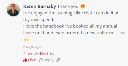 care workers love the care handbook app